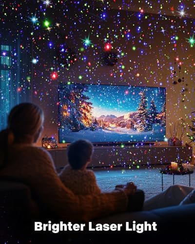 Laser Christmas Projector Lights Outdoor, Waterproof Christmas Decorations Moving Stars Light Show, Remote Control Timer, Holiday Projector Decorations for House, Yard & Garden