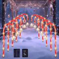 10 Pack Solar Candy Cane Pathway Lights, Warm White Christmas Decor