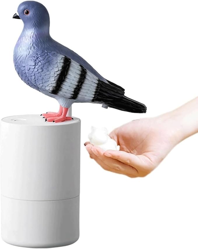 Pigeon Pooping Pigeon Soap Dispenser - Funny Bird Foaming Soap Dispenser (Blue)