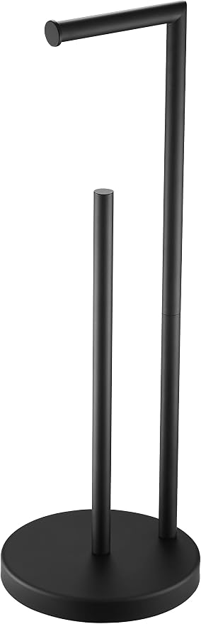 Bathroom Toilet Paper Roll Holder Stand with Reserve, Black Painting