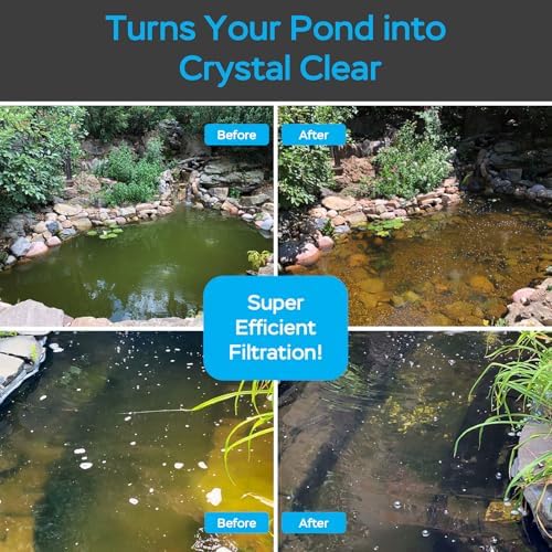 AquaMiracle Pond Filter with Fountain Kits & Remote Control LED Lights