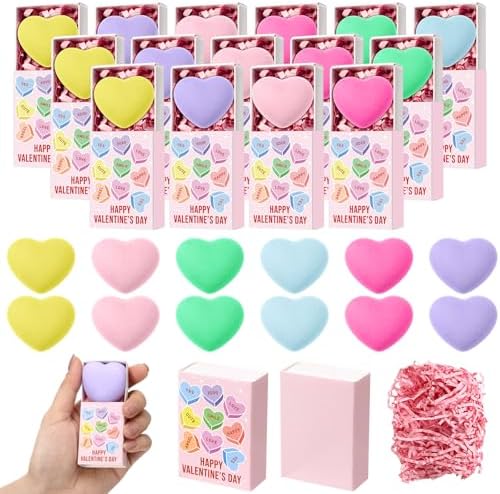 24 Sets Valentines Heart Gifts with Positive Boxes