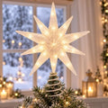 10‑Point Silver Sequins Star Christmas Tree Topper Decoration 10 Inch