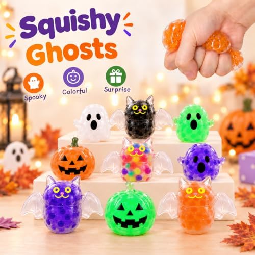 80 Pcs Halloween Mochi Squeeze Balls Bulk Party Favors