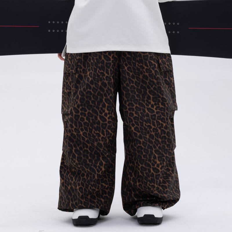 SNOWVERB Loose Fit Snowboard Leopard Ski Snow Baggy Pants for Men and Women