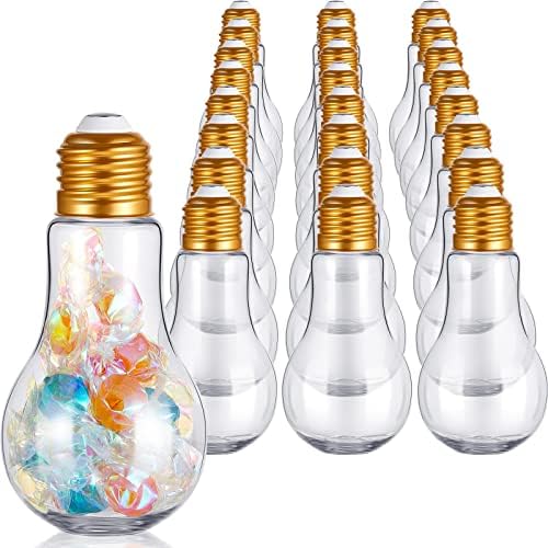 Tessco for you 1 Pcs 3.4 oz/ 100 ml Plastic Light Bulb Jars, Gold