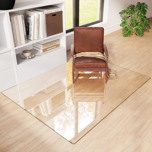 Tempered Glass Chair Mat for Carpet 58"x44", Floor Protector
