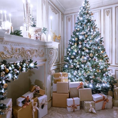 JMEXSUSS 150 LED Connectable White Christmas Lights Indoor for Bedroom