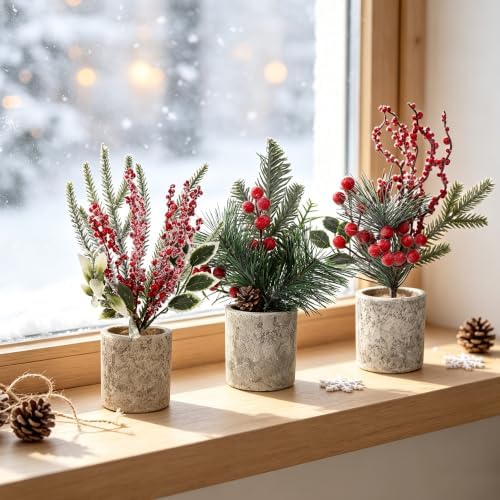 winemana Mini Christmas Tree Table Decorations Indoor Holiday Office Decor