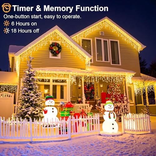 Icicle Lights for Outside 33FT 400 LED Warm White Christmas Lights
