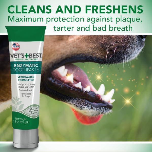 Vet's Best Enzymatic Dog Toothpaste Dental Gel, 12 Pack, 3.5 oz Tubes | Enzymatic Dental Gel, Helps Remove Plaque & Tartar, Freshens Breath, Vet Formulated, Twelve 3.5 oz Tubes