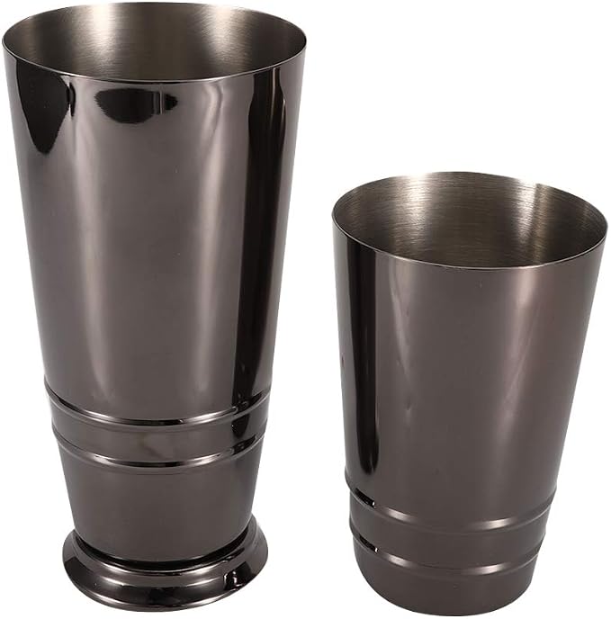 5Pcs Black Stainless Steel Cocktail Shaker Set, Bartender Tool Kit with Measuring Cup Strainer Mixing Spoon, Dishwasher Safe Bar Accessories for Home Bar