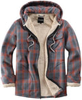 Elesuit Men's Full Zip Fleece Flannel Jacket Shirt Plaid Cotton Hoodie Coat