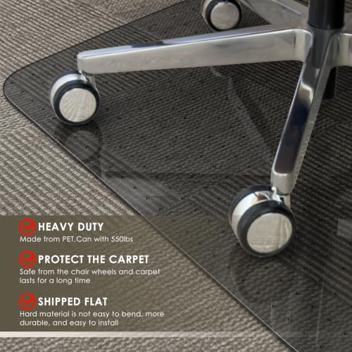 Azadx Heavy Duty Office Chair Mat for Carpet 36" x 48" Hard Material
