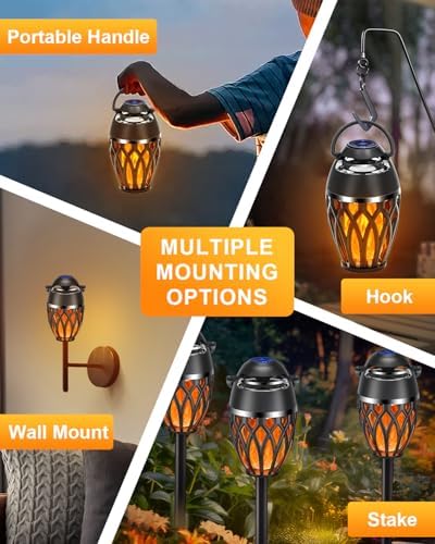 2 Pack Outdoor Bluetooth Speakers, LED Flame Light, Gifts for Men & Women
