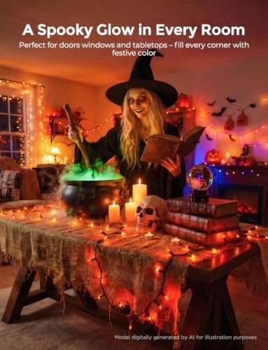 Brightown 40Ft Orange Halloween Fall Lights for Outdoor Indoor Decorations