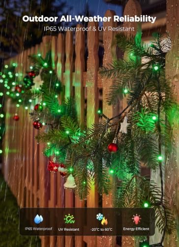 6 Pack 600LED Solar Christmas Lights Outdoor Waterproof, Green 240 FT
