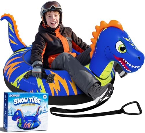 48'' Heavy Duty Snow Tube with Canvas Cover, Snow Sled for Kids & Adults