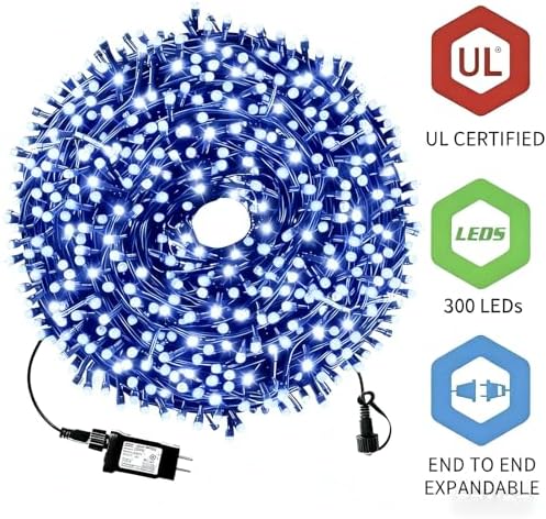 MZD8391 105FT 300LED Christmas Light, Christmas Tree Light, Blue White