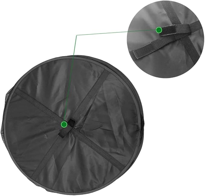 4-Layers Drying Net with Zipper, Folding Laundry Dryer Storage Bag for Fruits and Vegetables, 60cm Diameter Mesh Drying Rack for Indoor and Outdoor Use