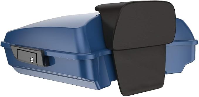 Advanblack Road Glide Tour Trunk Pack Legend Blue Razor Tour Trunk Pack Backrest Pad for '97-'25 Harley Touring Road King Street Glide Electra Glide CVO models