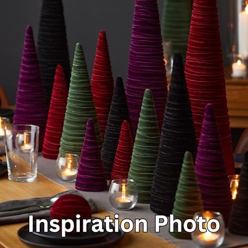 Set of 3 Velvet Cones Modern Christmas Tree (Chocolate Brown Set of 3)