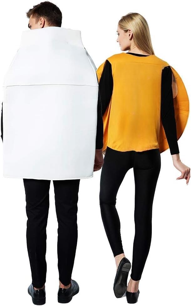 Couple Costume Halloween Food Cookies and Milk Carton Box 2Pcs Costume