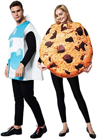 Couple Costume Halloween Food Cookies and Milk Carton Box 2Pcs Costume