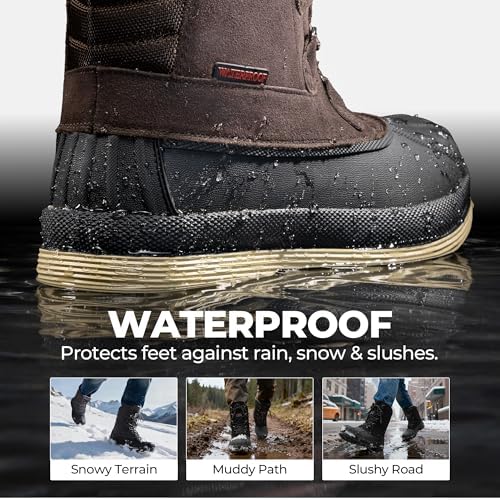 NORTIV 8 Men's Waterproof Winter Snow Boots