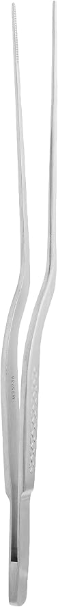 Mercer Culinary 18-8 Stainless Steel Precision Plus Chef Plating Tong, Offset, 6-1/2 Inch