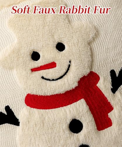 Faux Fur Christmas Pillow Covers 20x20 Set of 2