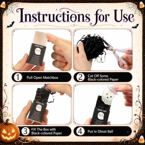 60 Sets Halloween Positive Gifts Luminous Ghost Desk Decor Trinkets, Clear