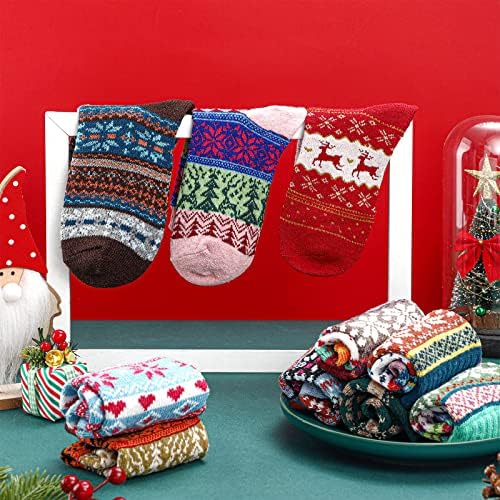 Hoolerry 30 Pairs Christmas Fuzzy Socks Bulk for Adult Gift