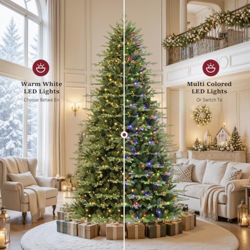 SHareconn 8ft Prelit Artificial Aspen Christmas Tree with Remote Control