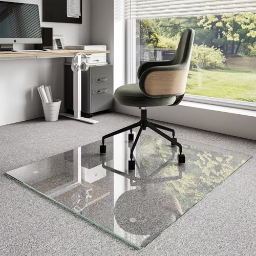 Koonmi Glass Chair Mat for Carpet, 40"x48" Thick Office Chair Mat