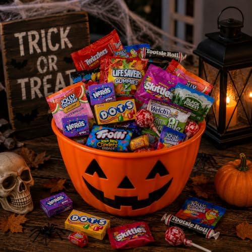 Halloween Bulk Candy Variety Pack - 8lb Halloween Candy Individually Wrapped - Assorted Candy for Trick or Treat, Party Favors, Goodie Bags & Office Snacks - Pinata Candy Assortment - 8 Pound Box of Candy