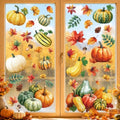 8 Sheets Fall Pumpkin Window Clings, Autumn Window Stickers Decorations