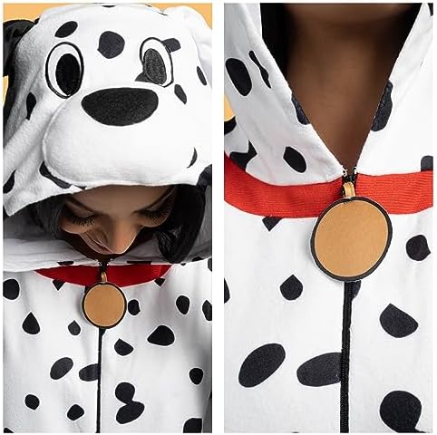 Spooktacular Creations Halloween Dalmatian Dragon Cow Costume, Animal Costume Hooded Jumpsuit for Halloween Cosplay Party
