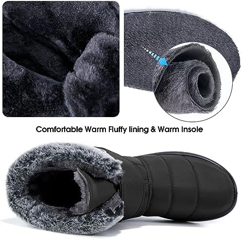 Reimferce Womens Snow Boots for Winter: Comfortable & Warm for All Day Wear - Waterproof Non Slip Booties for Commute Outdoor Walking