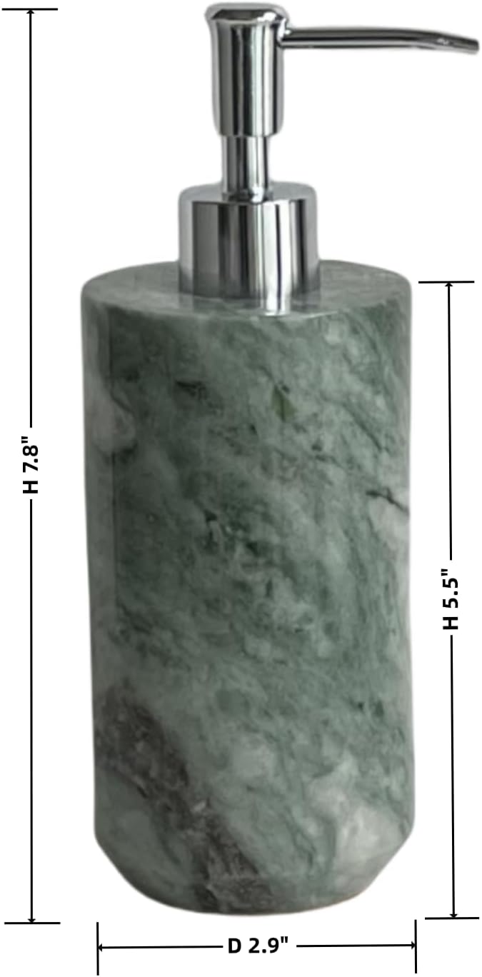 Natural Onyx Cloud Green Refillable Bathroom Liquid Dispenser, Lotions Soap Container (Onyx Cloud Green)