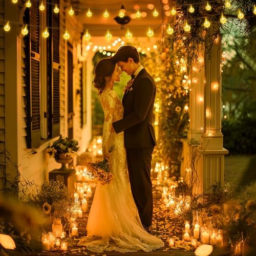Minetom Crystal Globe String Lights Plug in - 66 ft 200 LED Globe Fairy String Lights with Remote and Timer, Waterproof for Bedroom Tent Loft Bed Window Porch Patio Wedding Party Holiday Decor