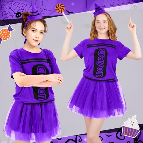 7 Pcs Crayon Costume Set for Adults Women
