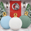 3 Pcs 32 Inch Giant Velvet Christmas Inflatable Balls, Mint, White, Slate