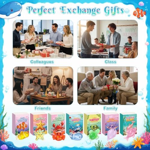 56 Sets Positive Gifts Ocean Animal Favors with Boxes