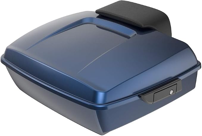 Advanblack Road Glide Tour Trunk Pack Big Blue Pearl Chopped Tour Trunk Pack Backrest Pad for '97-'25 Harley Touring Road King Street Glide Electra Glide CVO models