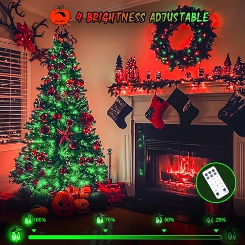 JMEXSUSS 168ft 600 LED Red to Green Halloween Lights Outdoor Indoor