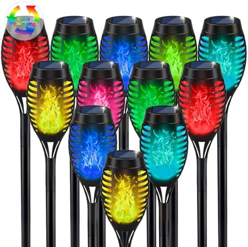 Christmas Decorations Outdoor, Multicolor Flickering Solar Christmas Lights