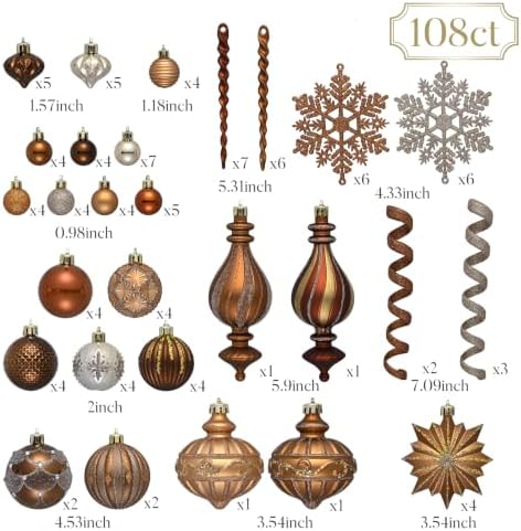 Valery Madelyn 108ct Christmas Ornaments Tree Decorations Set