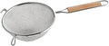 Soro Essentials- 6" Double Tinned Fine Mesh Strainer with Pan Hooks Wooden Handle- Food Sieve Strainer Kitchen Mesh Strainer Utensil for Cooking Rice Quinoa Pasta Fruits Vegetable Home Kitchen