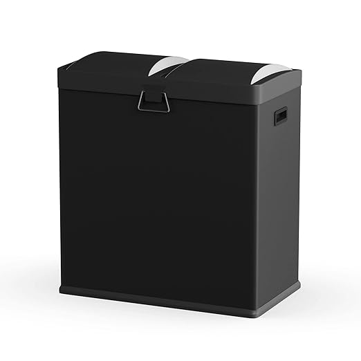 Step N' Sort The 60 Liter 2 Compartment Trash and Recycling Bin, Black (900602B)